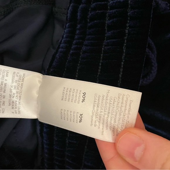 MOTHER REVOLVE The Velvet Lounger Ankle Velour Track Pants in Navy - Picture 9 of 16